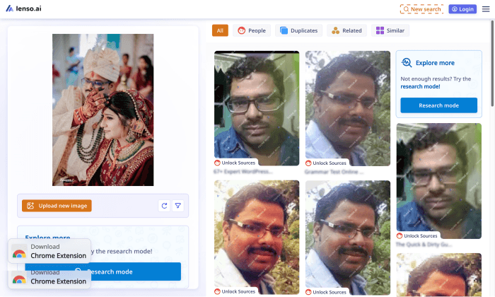 Lenso AI: AI Reverse search engine
